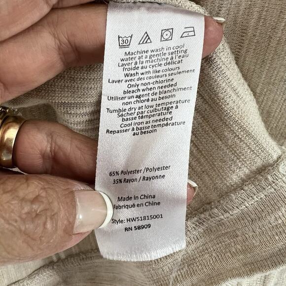 H by Halston Textured Space Dye Open Front Cardigan XL Beige Minimalist Lagenloo - Picture 6 of 10